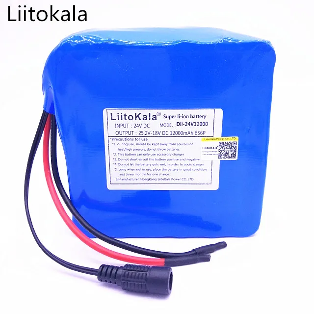 

HK 6S6P LiitoKala 24 v 12ah bateria DE litio DE 25.2 v 12ah bateria li-ion para la bateria DE la bicicleta 350 w e moto 250 w (s