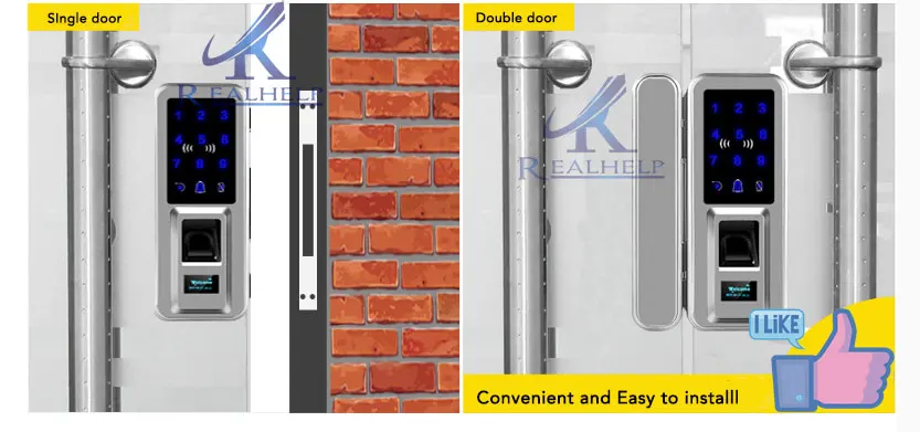 Офисный и домашний биометрический отпечаток пальца Умный Замок двойные стеклянные двери Keyless отпечаток пальца замок пароль цифровой Rfid