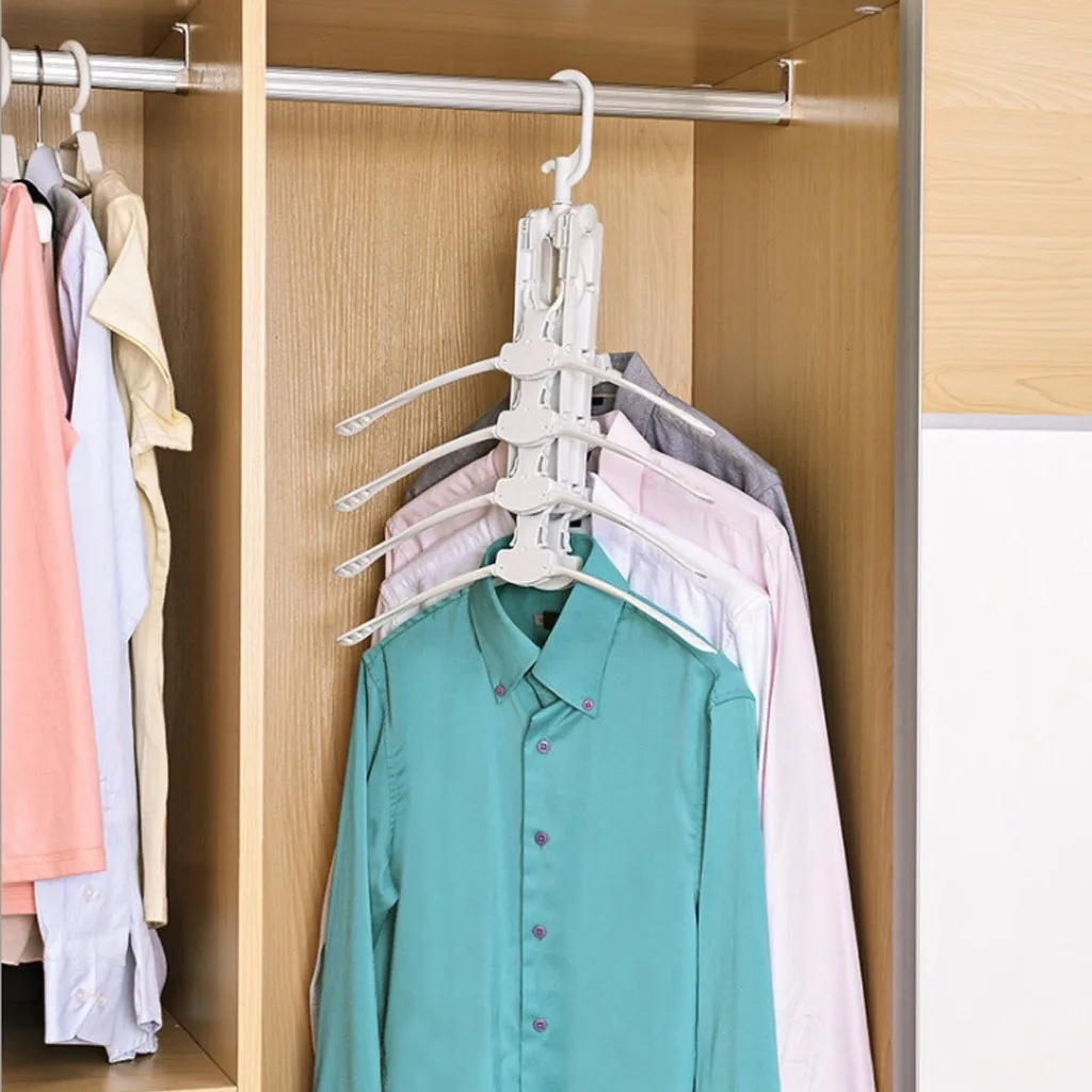 

1 Pcs Foldable Clothes Drying Racks Hangers 8 Fish Bones Hanging Clothes Stand Saving Space Multifunction Clothing Storage Racks