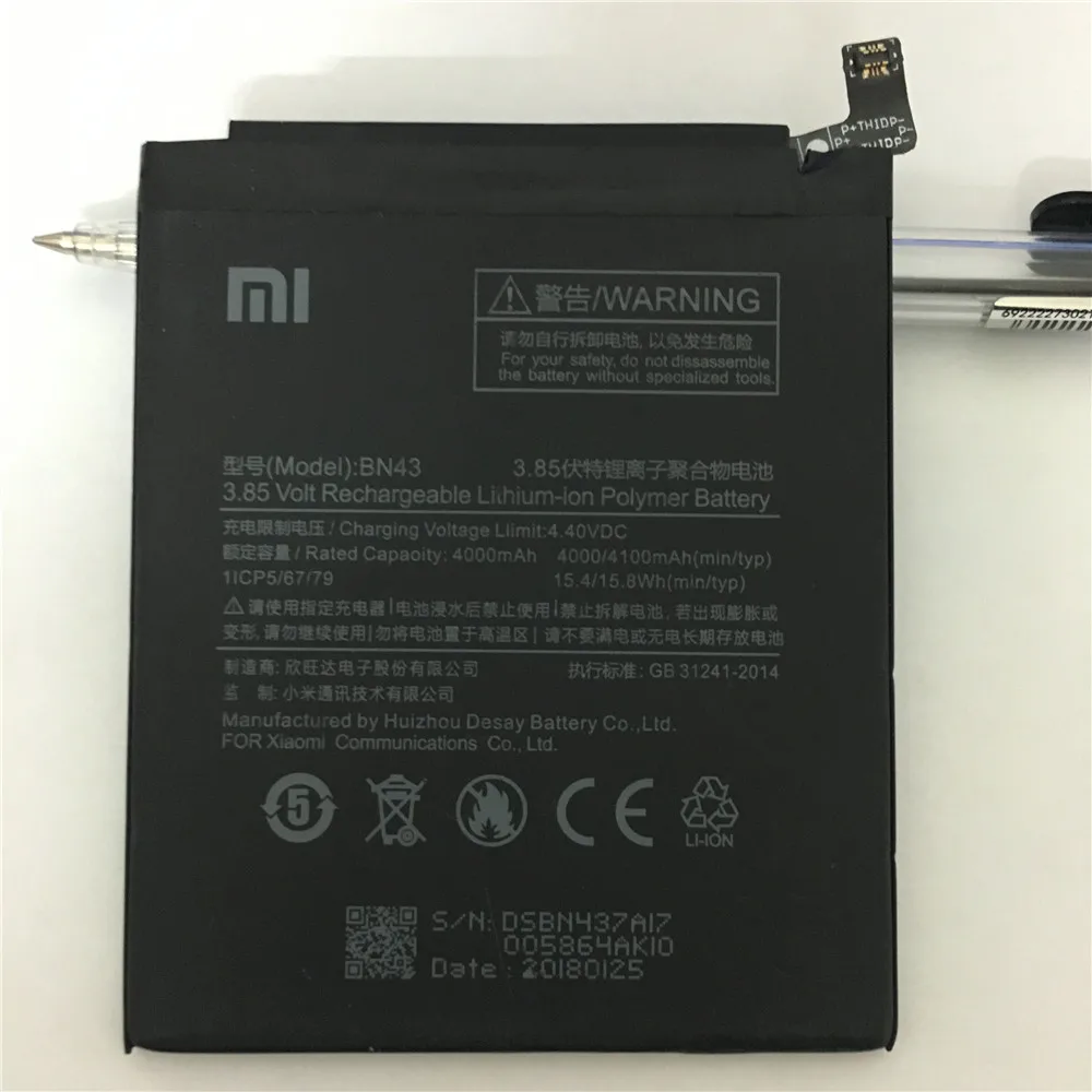 

100% Original Backup new BN43 Battery 4000 mAh for Xiaomi Redmi Note 4X Battery In stock With Tracking number