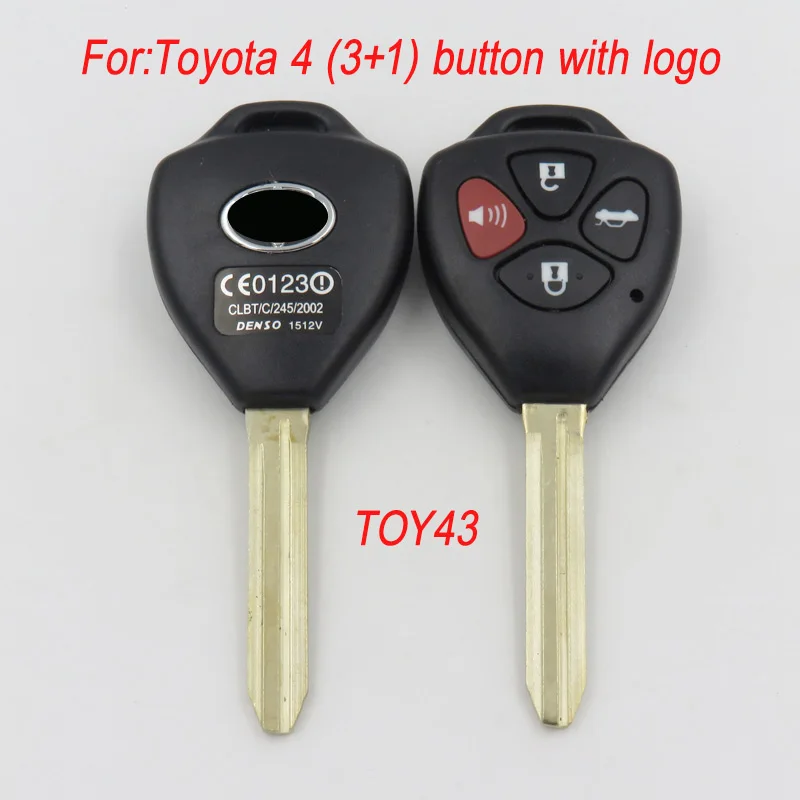 10Pcs For Toyota Camry Avalon Corolla Matrix Venza Yaris 4 Buttons Key Shell Fob