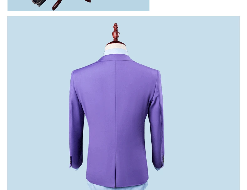 Sale Jackets Pants Vest Business Casual 3 pieces Suit Sets Purple Slim Fit Formal Dress Male Blazers Party Suits Men