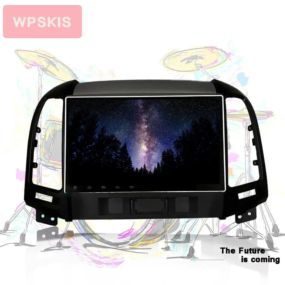 Sale 9 inch Octa Core Android 9.0 Car DVD Player For Hyundai Santa Fe 2006-2012 Headunit GPS Navigation 2 Din Car Audio System 1080P 3