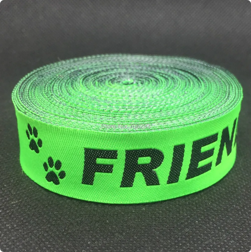 

2014 NEW wholesale 7/8'(22 mmx10yards) 100% Polyester Woven Jacquard Ribbon cartoon ribbon "Friendly "and paw prints