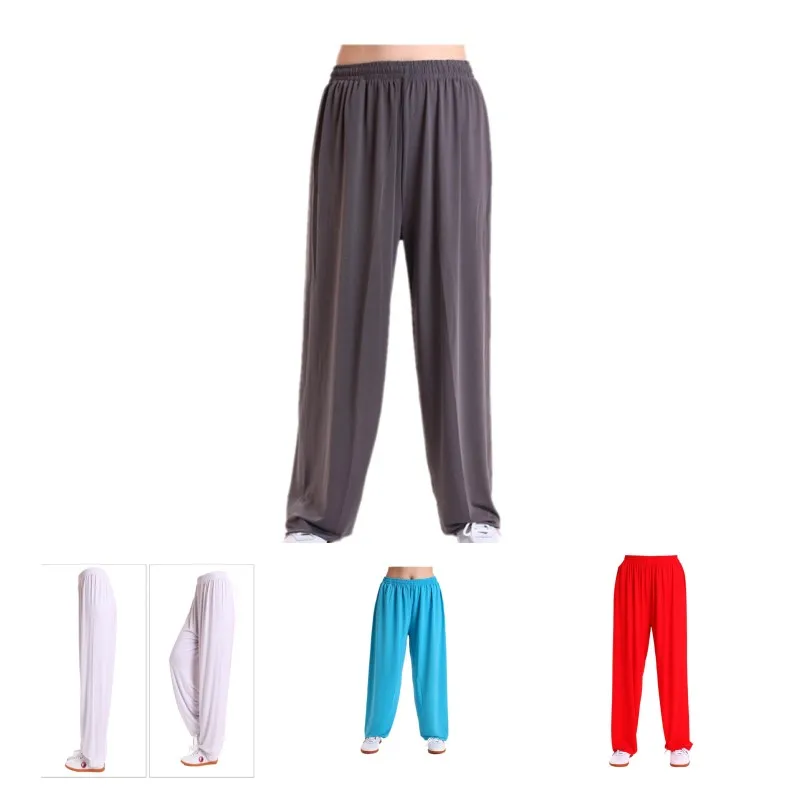 Tai Chi pants adult Practice pants Ice silk Martial Arts summer morning exercises dance Walking Loose Lantern pant