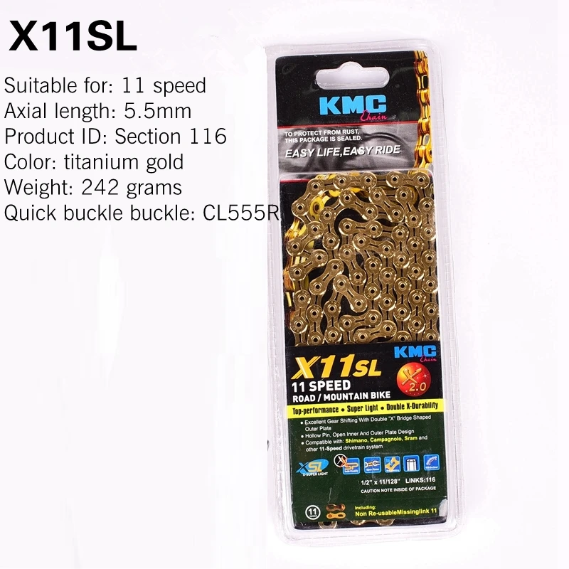 Best KMC X8 X9 X10 X11 X12 Z9 Z8.3 Bicycle Chain 116L 11 10 9 8 Speed Bicycle Chain With Magic Button for Mountain Bike Bicycle Parts 38