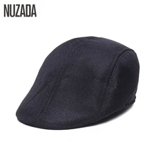 Бренд NUZADA для женщин и мужчин берет унисекс шапки Кепка с плоским козырьком сплошной цвет дышащий Boina Хлопок Лен Весна Лето осенние шапочки