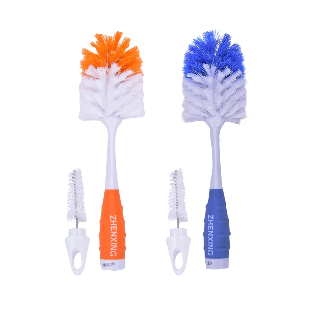 2 in 1 Baby Nylon Bottle Brushes for Cleaning Kids Infant Child Milk