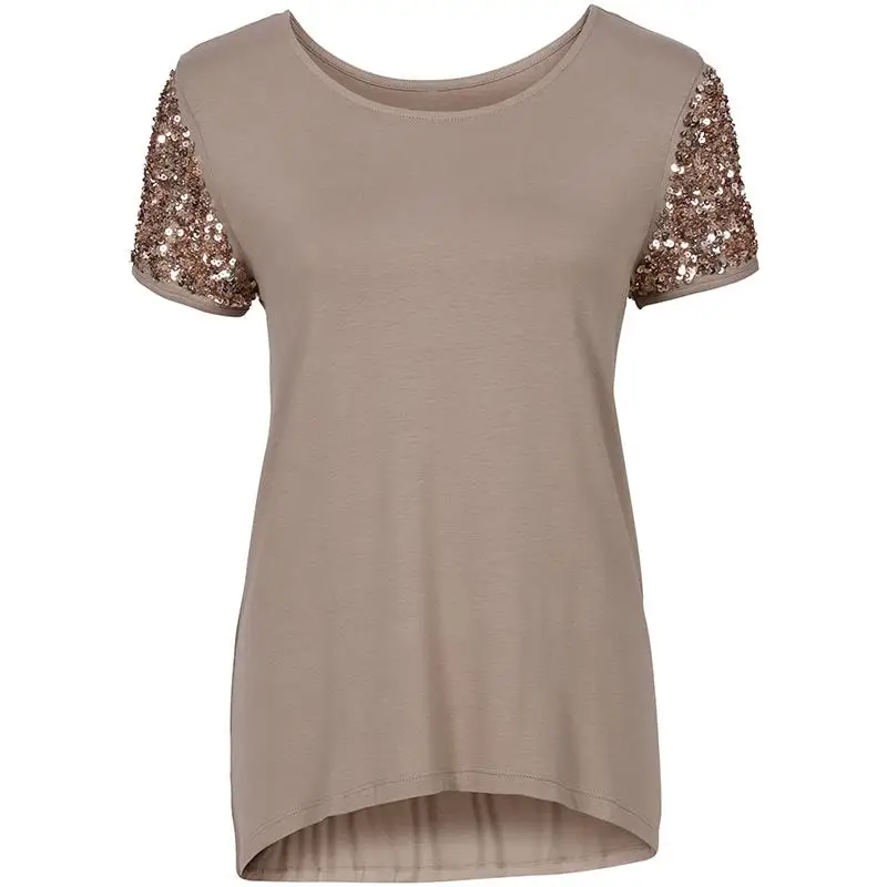 2018 Summer Women T-Shirts Casual O-Neck Short Sleeve Sequins T-Shirt Women Solid Loose Fashion Tops Tees WS9565M 2018 Summer Women T-Shirts Casual O-Neck Short Sleeve Sequins T-Shirt Women Solid Loose Fashion Tops Tees WS9565M