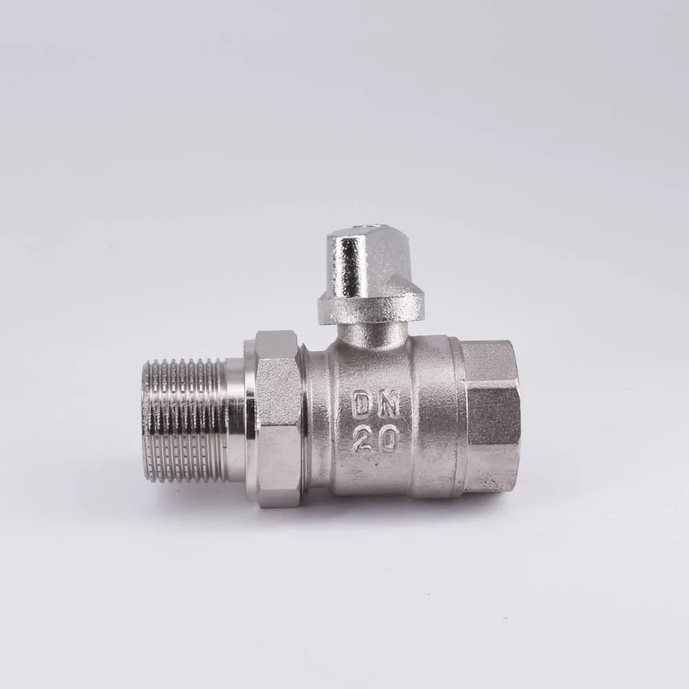 DN20 3/" BSP на обоих концах для подключения внешних устройств к Никель покрытием латунный шаровой клапан с ручка в виде бабочки Температура 0-120C Давление 16 бар
