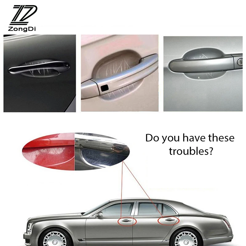 4 шт. защитная пленка ZD для дверных ручек VW Passat B5 B6 Polo Golf 5 Chevrolet Cruze Lada Granta |