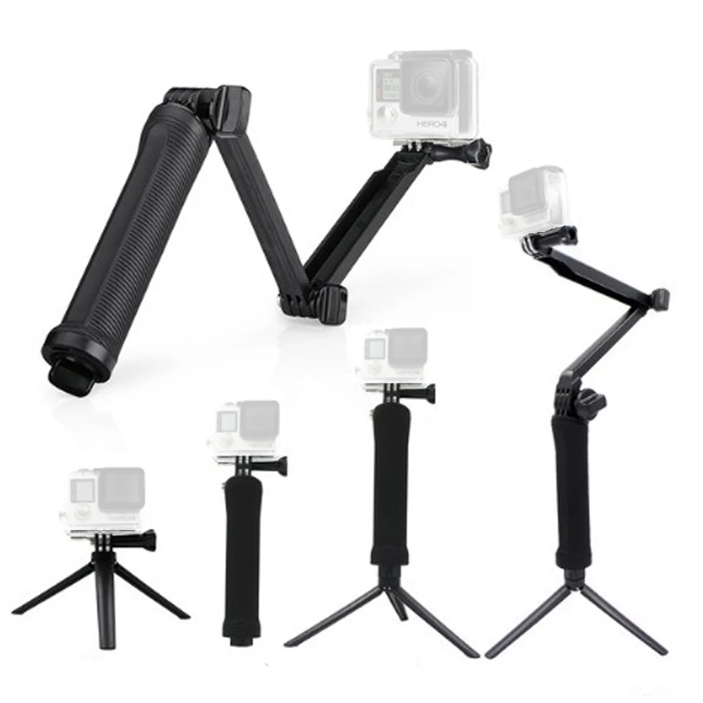 Портативная 3 полосная палка для селфи с мини штатив монопод экшн Камеры Gopro Hero 5 4