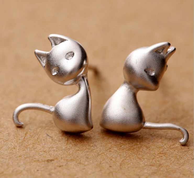 Женские серьги гвоздики из серебра 100% пробы гипоаллергенные|hypoallergenic stud earrings|fashion