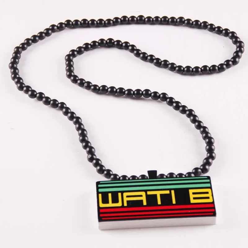 

Free Shipping New Fashion Watib Letter Pendant Good Wood Hip-Hop Wooden Fashion Wood Jewelry Jasw026