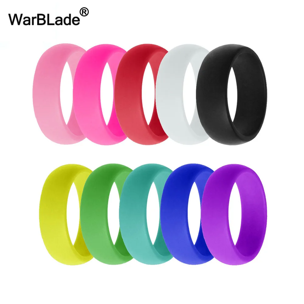 10pcs/set Fashion Silicone Ring For Men Women Wedding Rings Bands Hypoallergenic Crossfit Flexible Sports Silicone Finger Ring