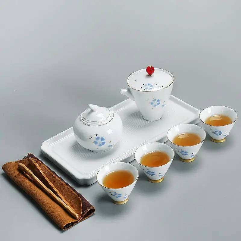  Portable Travel Tea Set Chinese Kung Fu Teaware Sets Ceramic Teapot Teaset Gaiwan Set Tea Cups Of T
