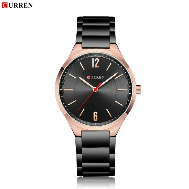 CURREN Top Luxury Brand Men Quartz Wrist Watch Men's Full Steel Business Watches Male Fashion Analog Clock Relogio Masculino - Цвет: Rose Gold Black