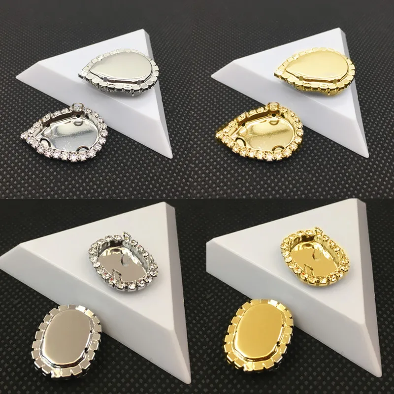 

Teardrop /Oval/Rectangle Octagon Handmade Lace claw setting Fit for Glass stone Use sewing