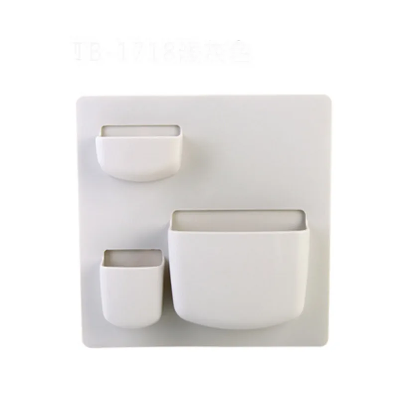 Одноцветная настенная коробка для дома, органайзер, Настенная коробка для хранения, настенный держатель для кухни/офиса/ванной комнаты, отделочный чехол - Цвет: Gray White A