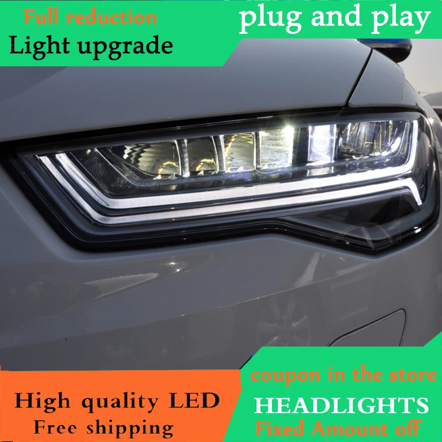 

DY_L Cars Styling Head lamp For Audi A6 Headlights Full LED DRL Projector Headlights Auto levels All LED Daytime Running Light