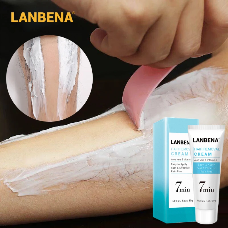 

LANBENA Hair Removal Cream Painless Removal Depilation Nourishing Repairing Body Care Calming Gentle Effective Epilator TSLM1