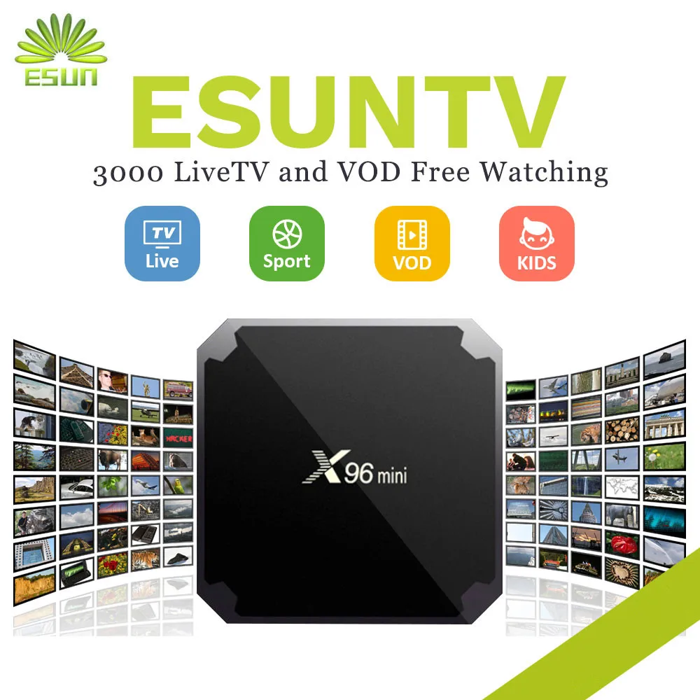 

1 YEAR ESUN-TV X96 Mini Android TV box UK SPAIN ITALY 3000 VOD channels Europe Arabic PortugaI Germany Sweden Albania XXX EPG