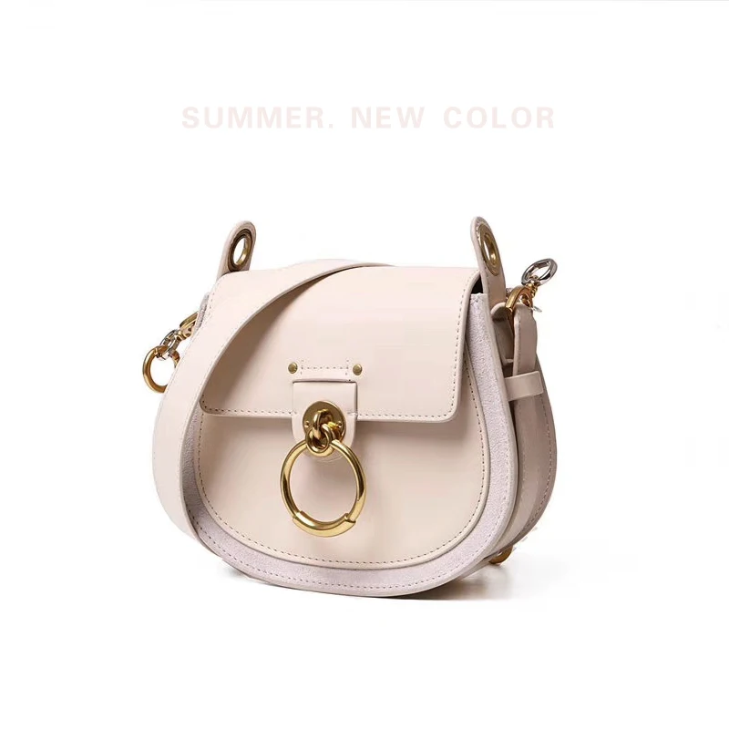 women leather shoulder bag Women bag Genuine leather luxury brand design messenger bag women - Цвет: BEIGE