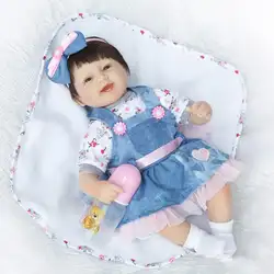 Мода Bebe Reborn Детские куклы-реборн 16 "42 см мягкой тканью тела силикона Reborn Girl куклы Детский подарок Bebe кукла reborn Bonecas