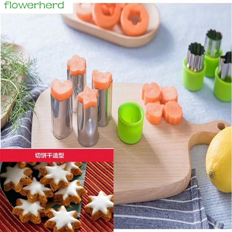 8Pc/Lot Cute Funny Mini Biscuit Cookie Cutters Set Fruit Vegetable Slicer Cutters for Child