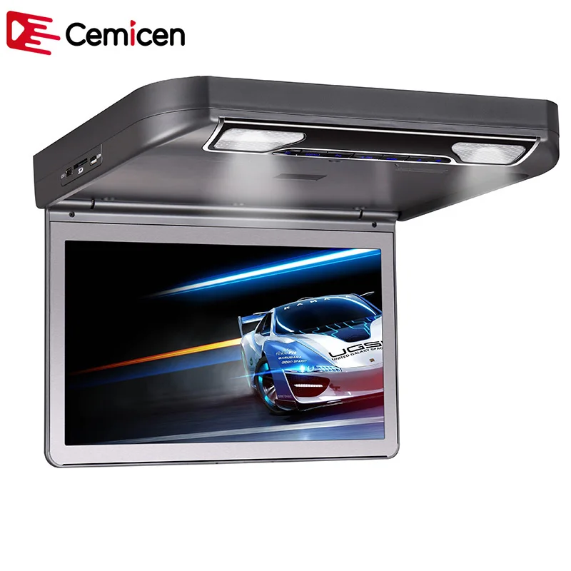 Cemicen 13 3 дюймовый автомобильный dvd плеер С Откидывающейся Крышкой HD 1080P видео TFT