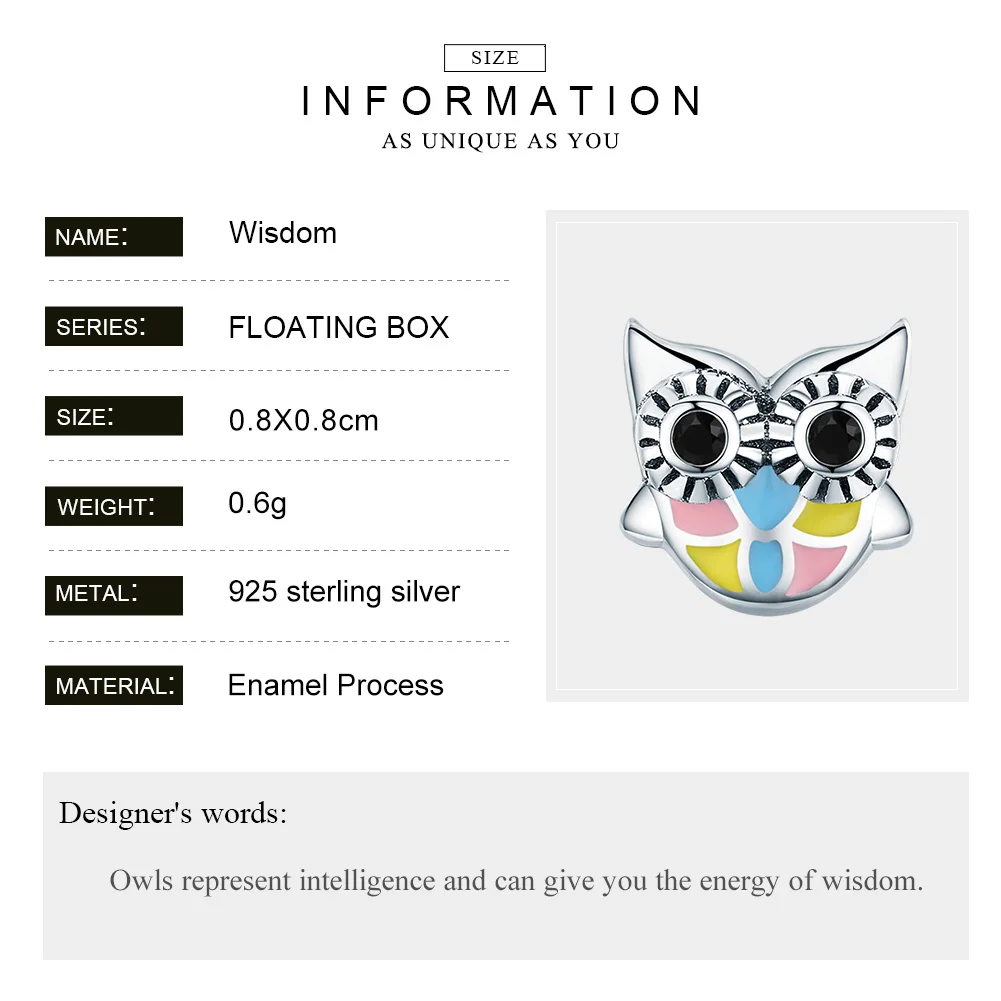 WOSTU New Style 925 Sterling Silver Licorne, Owl, Cat, Tree Of Life Petites Charm Fit Original Floating Necklace DIY Jewelry