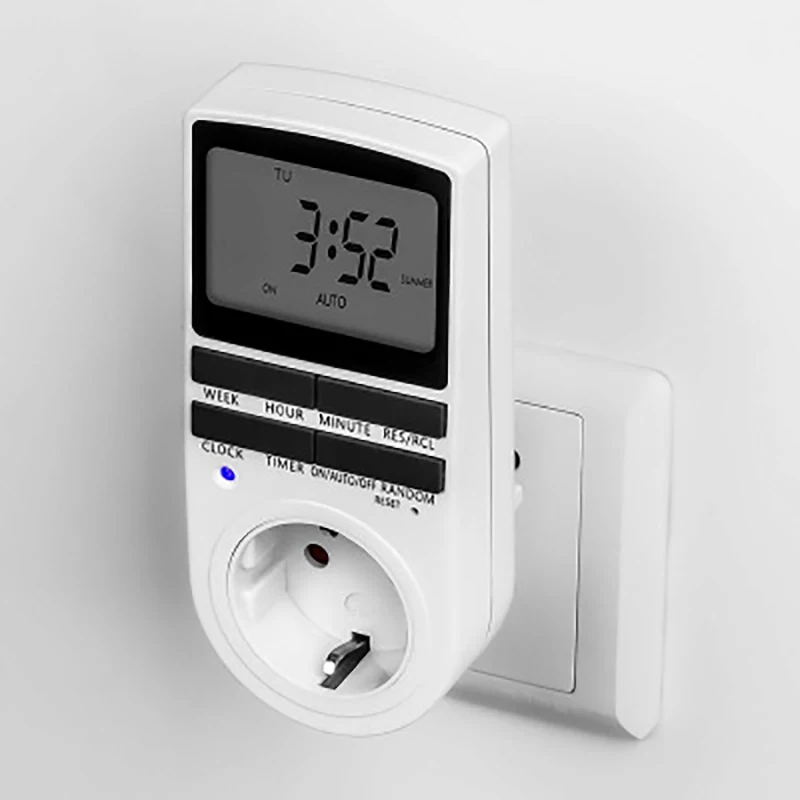 

LCD Display Digital Weekly Programmable Electrical Wall Plug-in Power Socket Timer Switch Outlet Time Clock EU Plug