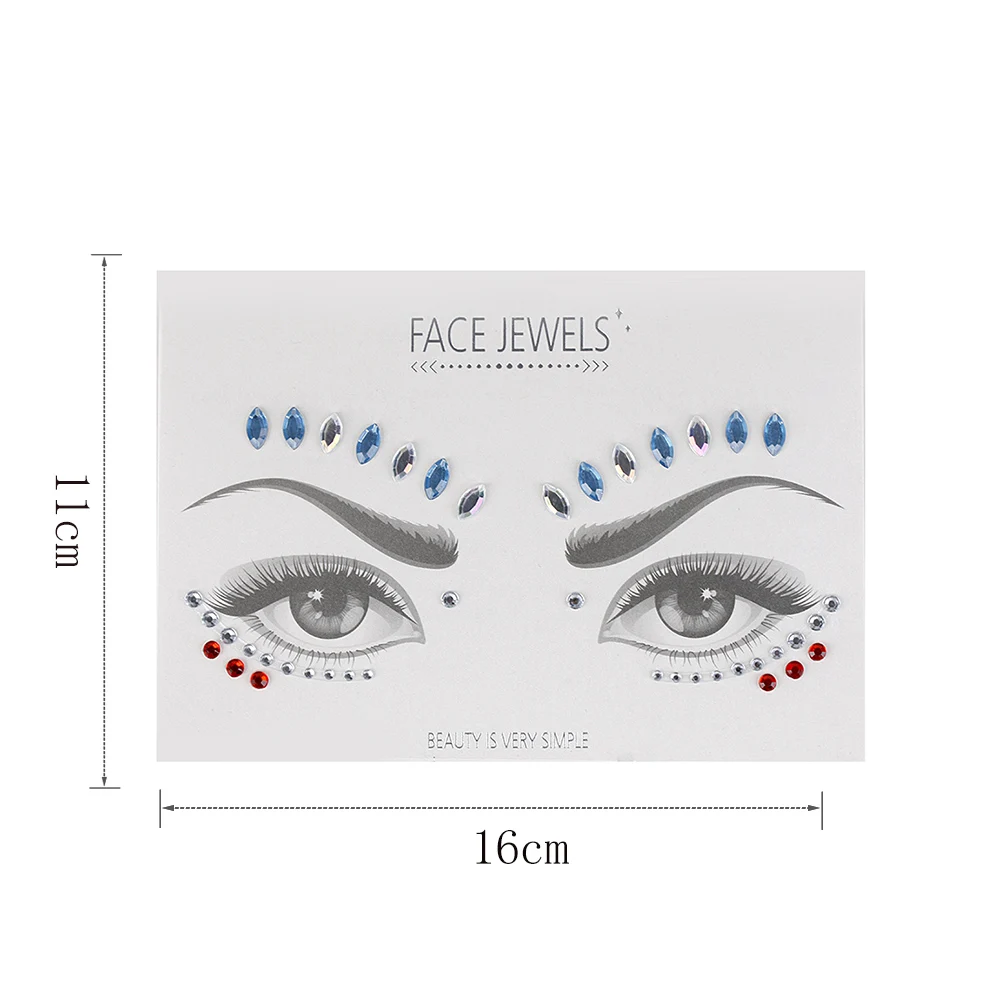 1 шт./компл. DIY Красота женщины Клей стикер 3D Кристалл Блеск лицо тату-наклейки для тела Драгоценности фестиваль вечерние наклейки с драгоценными камнями