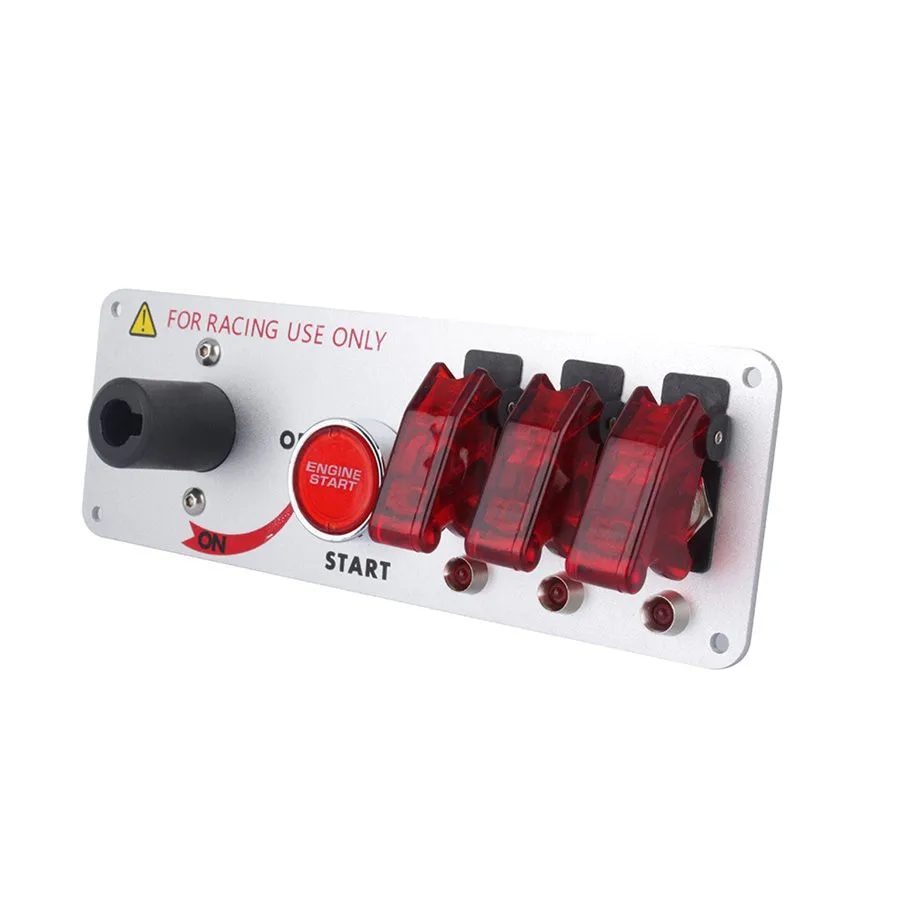

Flip-up Start Ignition Switch Panel Button DIY Car Modification Switch for Racing Sport Competitive Car with Red LED Indicator