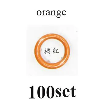 100 набор, высокое качество, металлическая латунная зубчатая кнопка, 9,5 мм, 1 шт., плоскогубцы, инструмент и 100 набор, экологически чистые пресс-заклепки, Поппер-пряжка - Цвет: 100set button orange