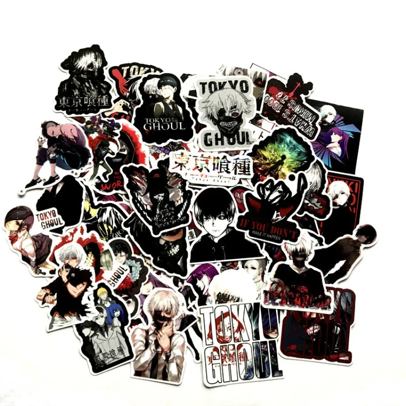 

Stickers Kids Toys Anime Tokyo Ghoul Horror Laptop Skateboard Sticker Toys for Children Graffiti Waterproof Stickers Pack 50pcs