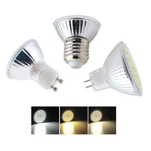 Lámpara Led E27 / GU10/MR16, cuerpo de cristal, Bombillas Led AC220V, 230V, foco de 8W, 6W, 4W de potencia, 34, 56, 72 Bombillas Led, iluminación del hogar