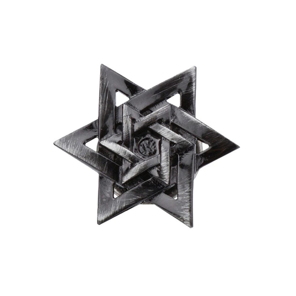 Women Men Exquisite Hexagon Star Collar Metal Brooch Pin Collar Lapel Pin for Suit Shirt Hat Bags Jewelry Accessories