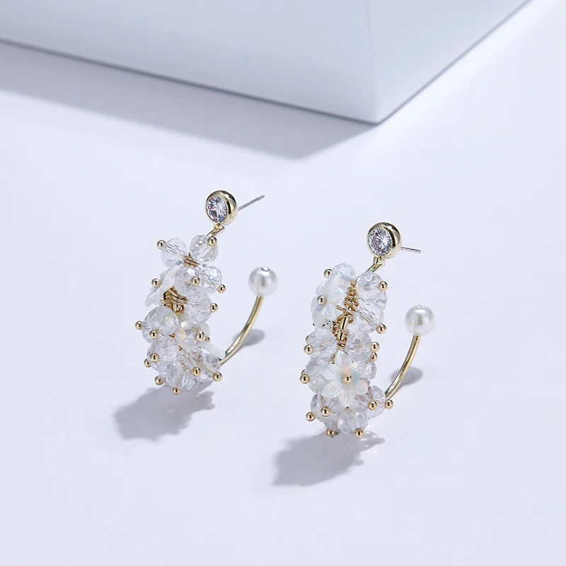 YMYW роскошные изысканные серьги-гвоздики в виде цветка с кристаллами, медные массивные очаровательные 16 к металлические серьги для женщин, свадебные Oorbellen