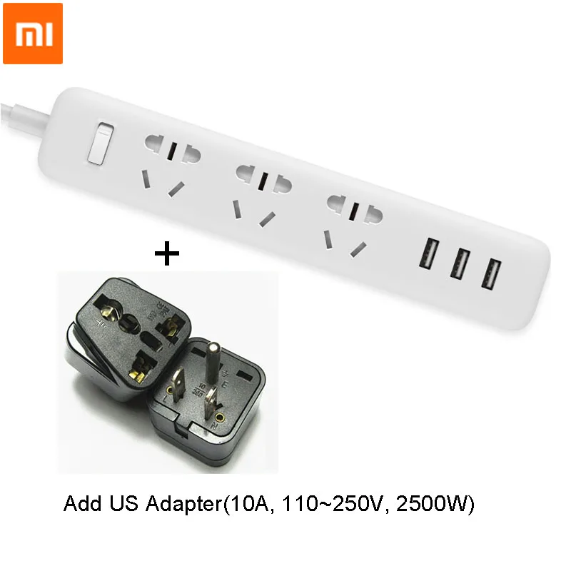 Xiaomi mi смарт-адаптер с 3 разъемами USB 2A для быстрой зарядки mi ni универсальный блок питания - Цвет: US White