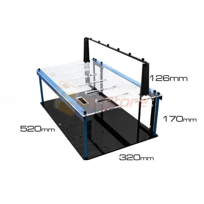 Crypto Coin Open Air Mining Miner Frame Rig Case UP to 24 GPU ETH BTC US