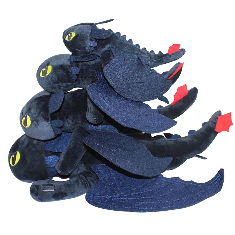 

25cm~60cm 4 size How to train Your Dragon plush toys Toothless Night Fury Plush stuffed animal doll toy Christmas kids gift