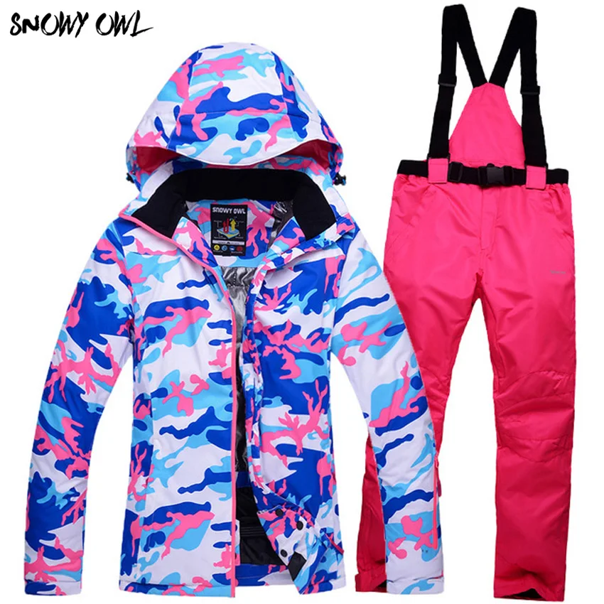 

2018 New Women Waterproof Winter snowboarding suit Thicken Thermal Outdoor snow Jacket +pants Breathable Warm Snow Clothes 300