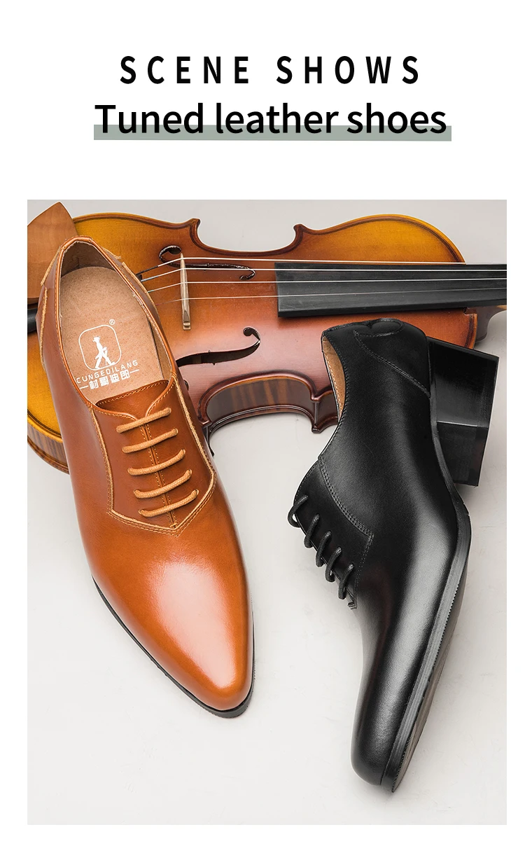 Новые мужские туфли-оксфорды на высоком каблуке со шнуровкой с острым носком; цвет белый, коричневый; черное свадебное платье; Мужская обувь для увеличения роста