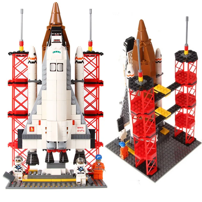 

City Series compatible legoed rocket Launcher Space Shuttle Spaceship station Sets figure Building Blocks Bricks child kids toys