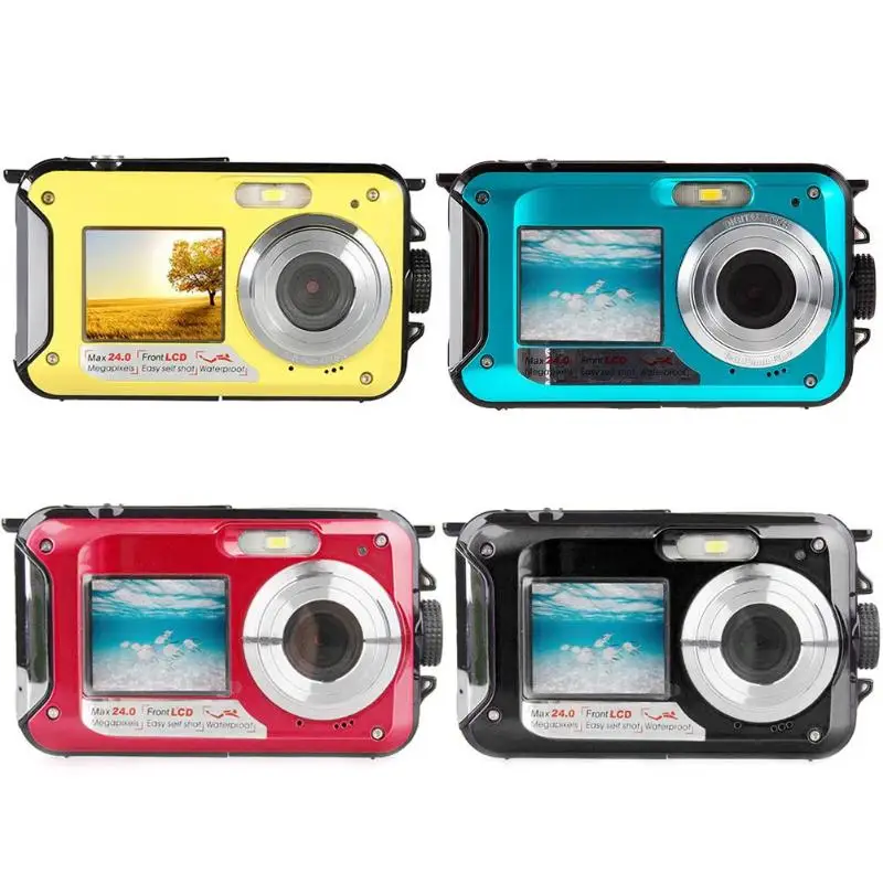 

Kids Waterproof Game 24MP Double Screen Underwater Camera Children CMOS Sensor Mini Camera Toys with 32GB TF card Photo Props