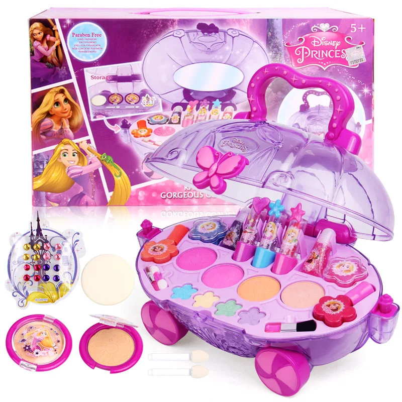 Disney Frozen elsa and anna Makeup car set Fashion Toys girls water soluble Beauty pretend play for kids birthday gift Disney Frozen elsa and anna Makeup car set Fashion Toys girls water soluble Beauty pretend play for kids birthday gift