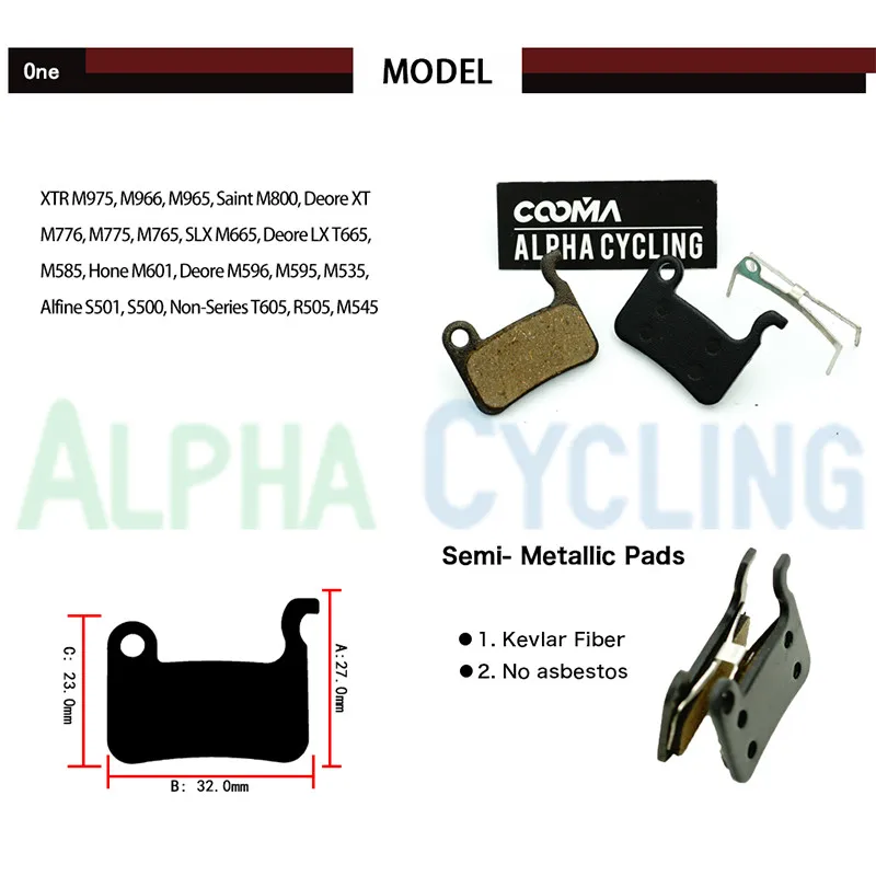 5 Pairs Bicycle Disc Brake Pads for Shimano Deore M596//SLX M665//M775//M765