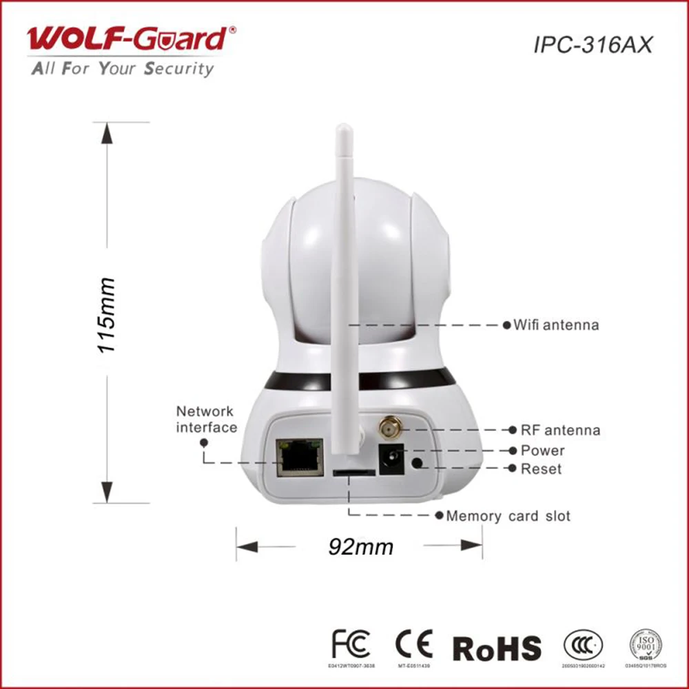 Wolf-Guard IPC-316AX Wireless Home Security Alarm System DIY Kit 720P IP Camera Motion Detector Burglar Alarm System Wolf-Guard IPC-316AX Wireless Home Security Alarm System DIY Kit 720P IP Camera Motion Detector Burglar Alarm System