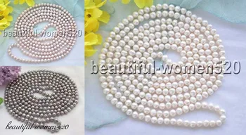 

X0018 Long 80" 8mm round freshwater pearl necklace